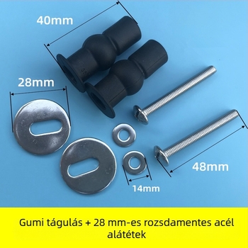 28 rozsdamentes acél gumírozott WC-fedél, felső montázsú expansiós csavarok, univerzális csavarok okos WC-hez