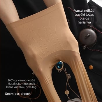 Sima, varrás nélküli ultra vékony nylon harisnya, 5D denier, átlátszó