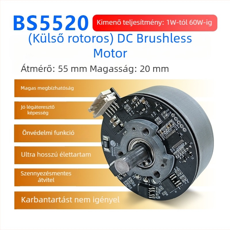 Nincs kefés DC motor 5520 külső rotorral, alacsony zajszint, Hall-szenzor, mikromotor