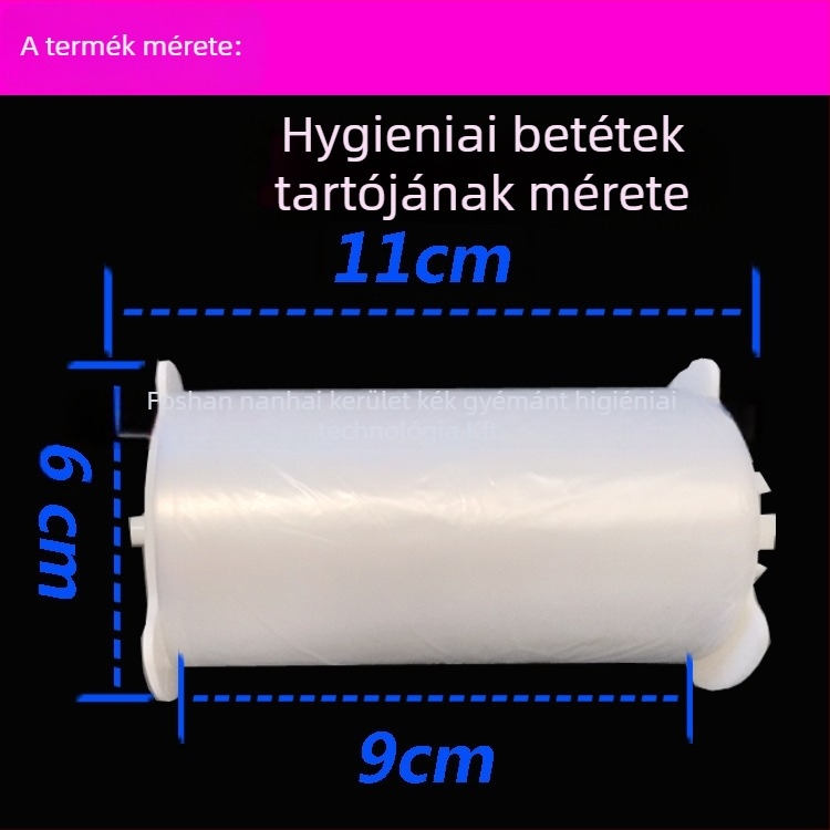 Műanyag WC-fedél borító – egyszer használatos higiéniai tekercs, 25 tekercs dobozonként, intelligens automatikus csere készlet, doboz mérete 277×277×123 mm