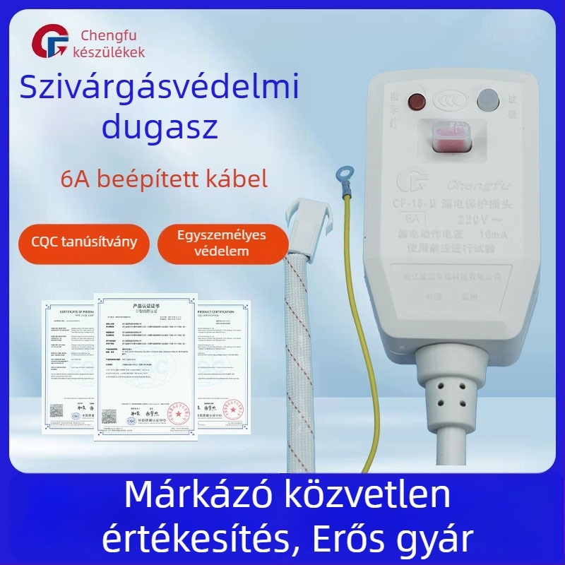 6A Szivárgás elleni védelemes dugaszoló aljzat vízmelegítők számára, intelligens WC-ülésekhez és elektromos melegvíz csapokhoz, 3C tanúsítvánnyal vízálló (220–240V)