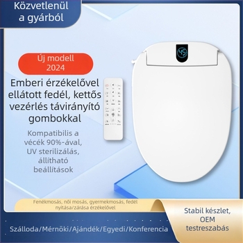 Intelligens WC-fedél azonnali fűtéssel és szenzoros fedéllel, női mosás, állítható vízhőmérséklet és víznyomás, meleg levegővel szárítás, öntisztító fúvóka, 220V