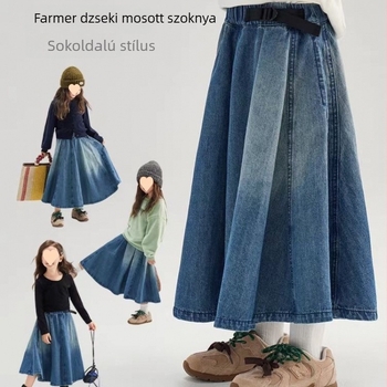NORNS GIRL gyerekeknek szóló szoknya gradient esernyő sziluettel, absztrakt mintával, tavasz és ősz