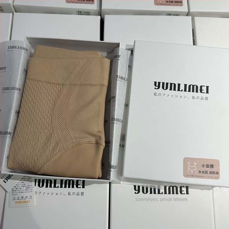 Nylon harisnya fleece béléssel, magas derekú haskontroll, vastag anyag, teljes hossz