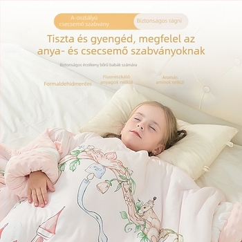 Gyermek hálózsák hasi védelem, vastag ősz-télre, 100% pamut, rajzfilm stílus, négy évszakos, színek: zöld, kék, rózsaszín, sárga — Butterfly Baby