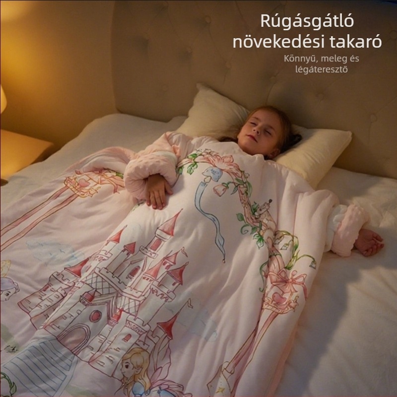 Gyermek hálózsák hasi védelem, vastag ősz-télre, 100% pamut, rajzfilm stílus, négy évszakos, színek: zöld, kék, rózsaszín, sárga — Butterfly Baby