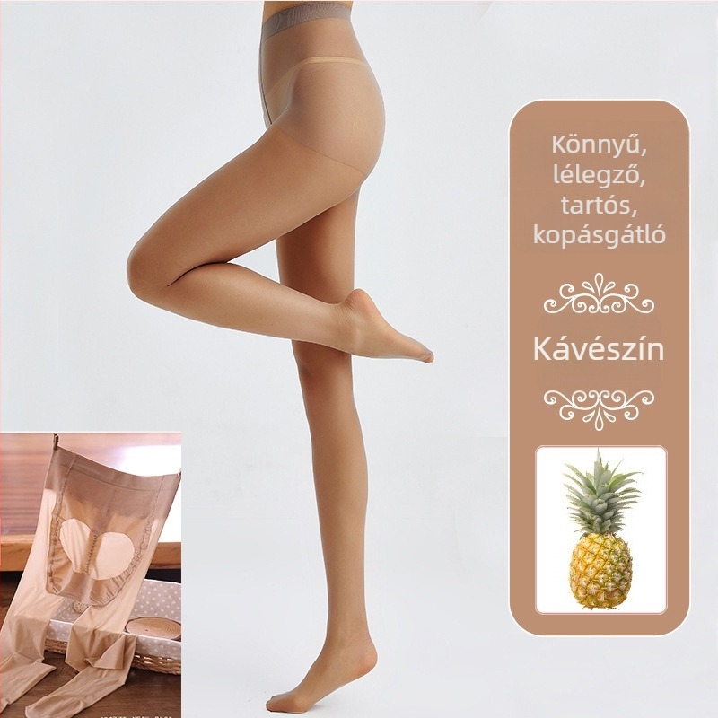 Női harisnyanadrág persikus fenékháttal, vékony tavasz-nyár, fekete átlátszó, nude megjelenés, anti-snag