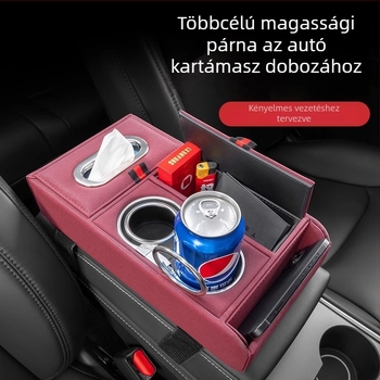 Bőr Toyota karosszékhez illeszkedő emelt kartámasz párna – középső konzol belső tároló és zsebkendő tartó