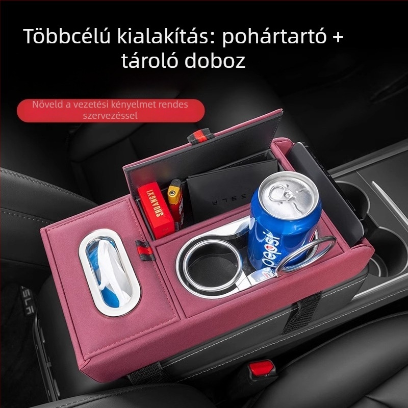 Bőr Toyota karosszékhez illeszkedő emelt kartámasz párna – középső konzol belső tároló és zsebkendő tartó