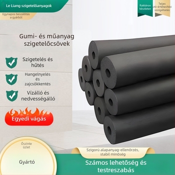 Gumi- és műanyag szigetelőcső forró és hideg vízhez – külső mikroporózus burkolat; hővezetés 0,035 W/mK; hajlítási szilárdság 120; nyomószilárdság 150; üzemelési hőmérséklet 500