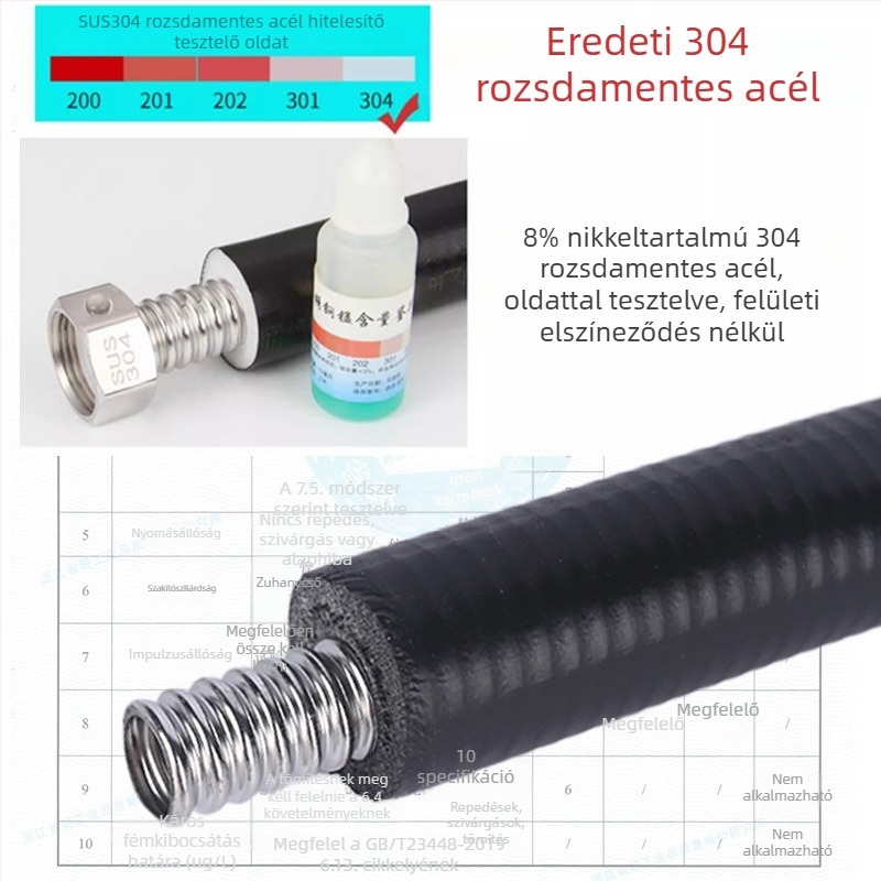 304 rozsdamentes acélből készült integrált, szigetelt hullámos cső háztartási vízmelegítőhöz, napelemes rendszerhez, forró/ hideg víz, fagyvédelmi védelem