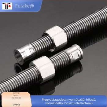 Fulix 304 rozsdamentes acél hullámos fémcső, robusztus robbanásbiztos bojlerhez – hideg/forró víz be-/kimeneti vezeték DN8-DN4000