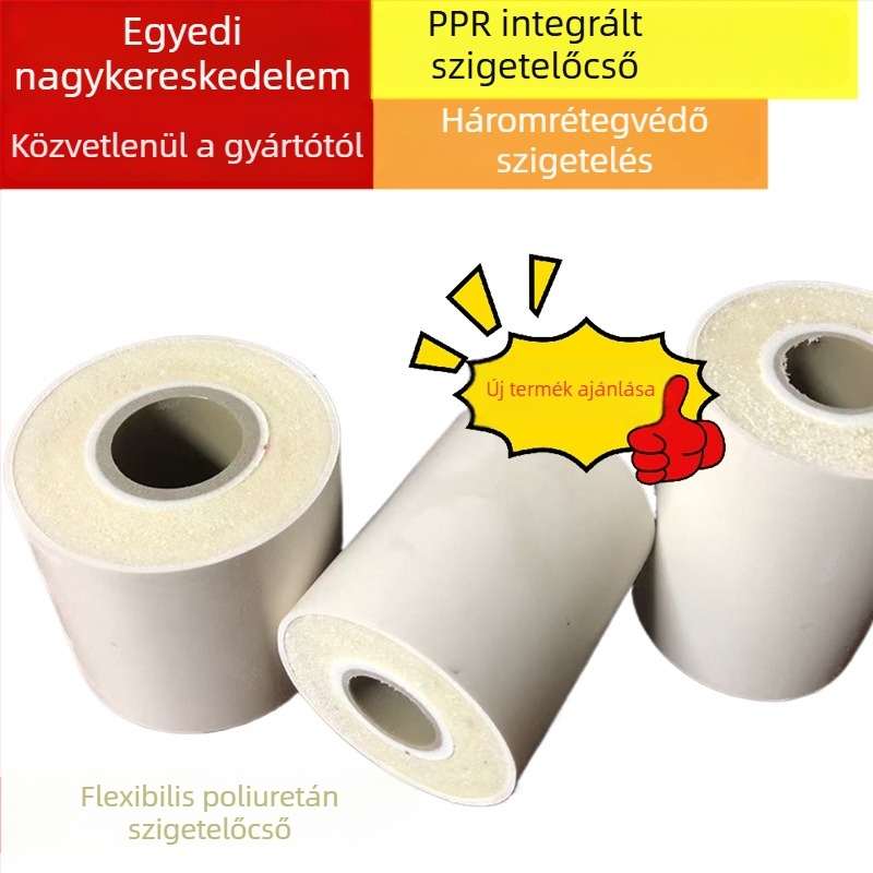 Jinqiao PPR szigetelőcső integrált szigeteléssel, poliuretán habosított szigetelés, háromrétegű vastított kialakítás