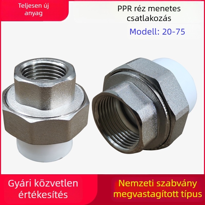 PPR réz belső menetes összekötő vízvezetékekhez (20–63 mm) hőforrasztásos csatlakozás