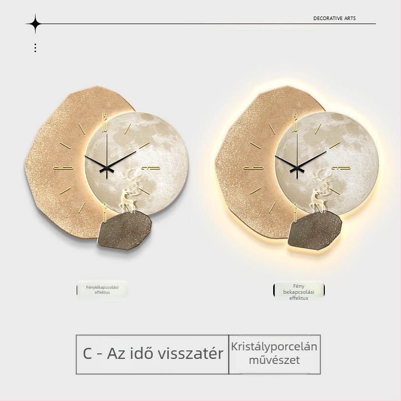 Fali óra Deng-483, olasz minimalist stílus, elemes működés, sima másodpercmutató, mutató kijelző