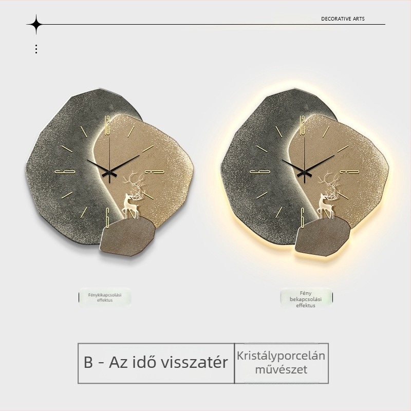 Fali óra Deng-483, olasz minimalist stílus, elemes működés, sima másodpercmutató, mutató kijelző