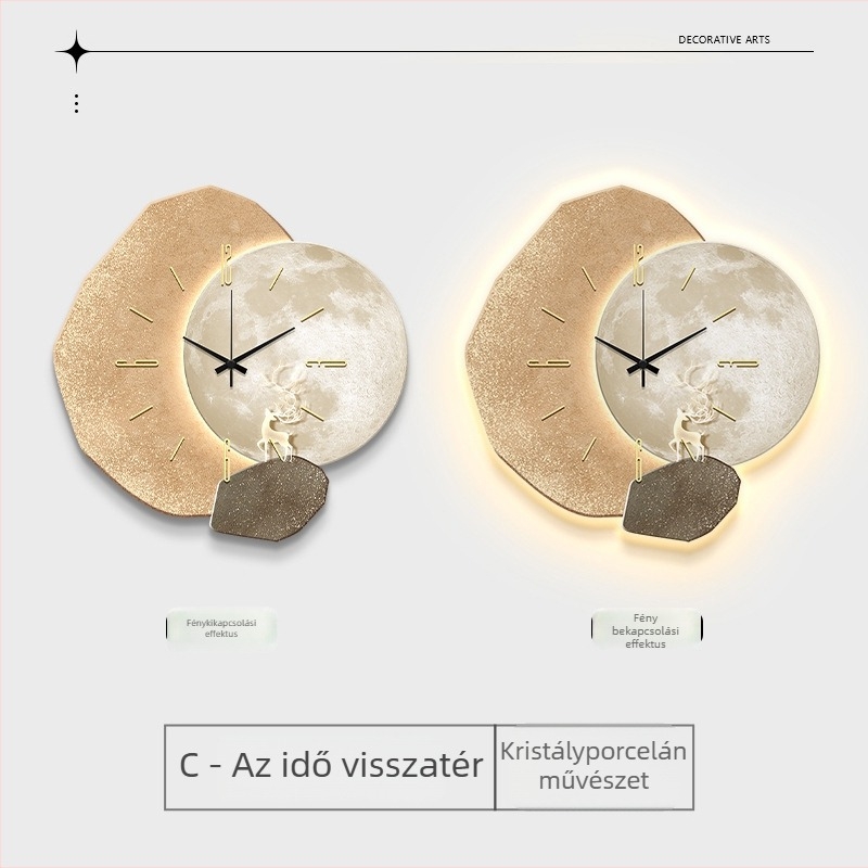 Fali óra Deng-483, olasz minimalist stílus, elemes működés, sima másodpercmutató, mutató kijelző