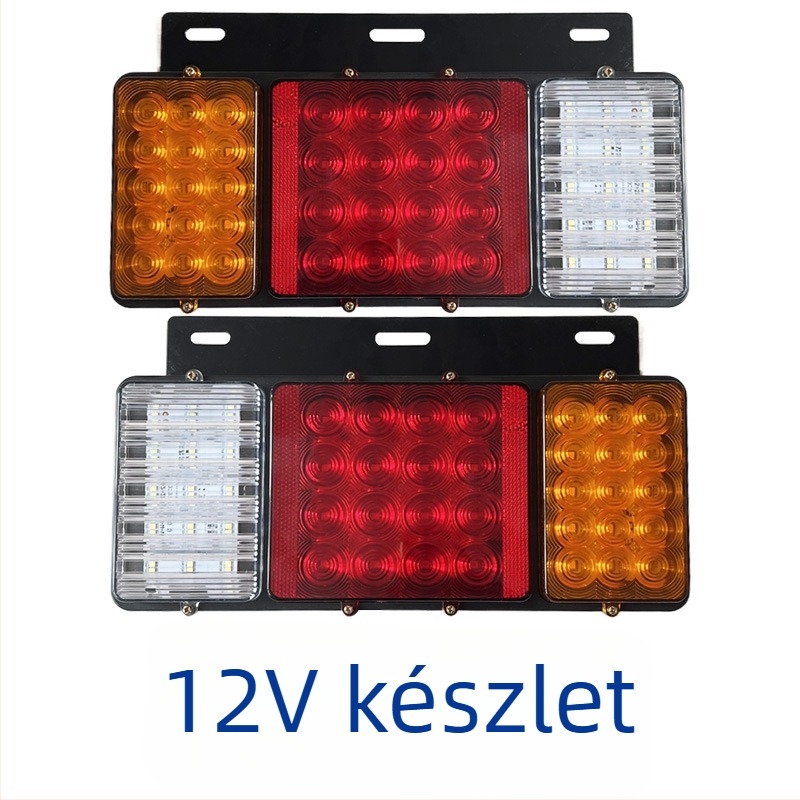 LED hátsó lámpa vas kerettel, PC-ABS, 12/24V, 3W, teherautókhoz és mezőgazdasági járművekhez