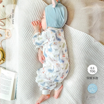 Baba hálózsák géz anyagból bambusz-pamut béléssel, külön lábakkal rendelkező kialakítás, 80 cm hosszú, tavasz-nyár, 1–3 éveseknek