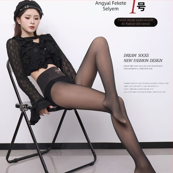 Nylon harisnya 50D haskontrollal és fenékemeléssel, fleece belső bélés, természetes átlátszóság