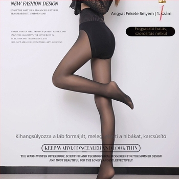 Nylon harisnya 50D haskontrollal és fenékemeléssel, fleece belső bélés, természetes átlátszóság