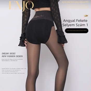 Nylon harisnya 50D haskontrollal és fenékemeléssel, fleece belső bélés, természetes átlátszóság