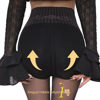 Nylon harisnya 50D haskontrollal és fenékemeléssel, fleece belső bélés, természetes átlátszóság