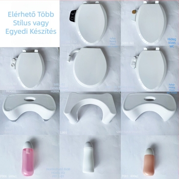 Egy kattintásos leválasztható bidé funkciójú WC-ülőke, PP anyag, ütéscsillapító, furat távolság állítható 124–170 mm, modell S013-01, stílus standard/modern minimalist