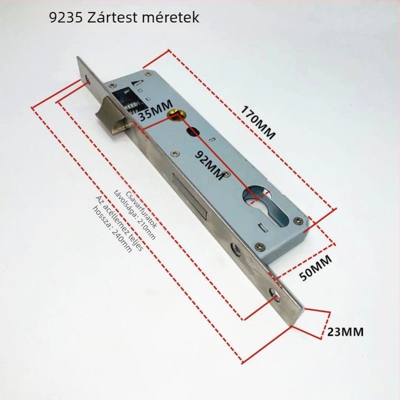 Fogantyúzár, rozsdamentes acél, modell 001, alumínium ötvözet ajtók és ablakokhoz, Super and