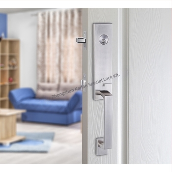 Cinkötvözetből készült ajtófogantyú-zár — modern, minimalist design, testreszabható, alkalmas fa- és acél ajtókhoz