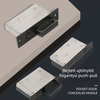 Huiyalong Rejtett ajtózár – rozsdamentes acélból, push-pull rejtett ajtófogó, modell: Press Elastic Hidden Door Handle, stílus: modern egyszerű