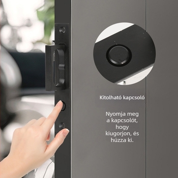Huiyalong Rejtett ajtózár – rozsdamentes acélból, push-pull rejtett ajtófogó, modell: Press Elastic Hidden Door Handle, stílus: modern egyszerű