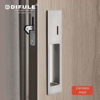 DIFULE DFL-072A csúszóajtó zár, cink ötvözet, japán stílus, rejtett behúzható fogantyú, modern minimalist design