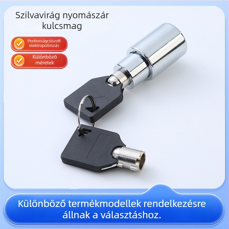 Automata záróhenger – cinkötvözet, lopás elleni, modell 8005, modern minimalist stílus; alkalmazás: nyomó típusú záróhenger és korongzár; márka: Jiajie.