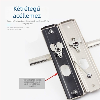 304 rozsdamentes acél ajtófogantyú – húzó fogantyú bejárati ajtóhoz, panel burkolat, 235 zár, modern minimalista stílus