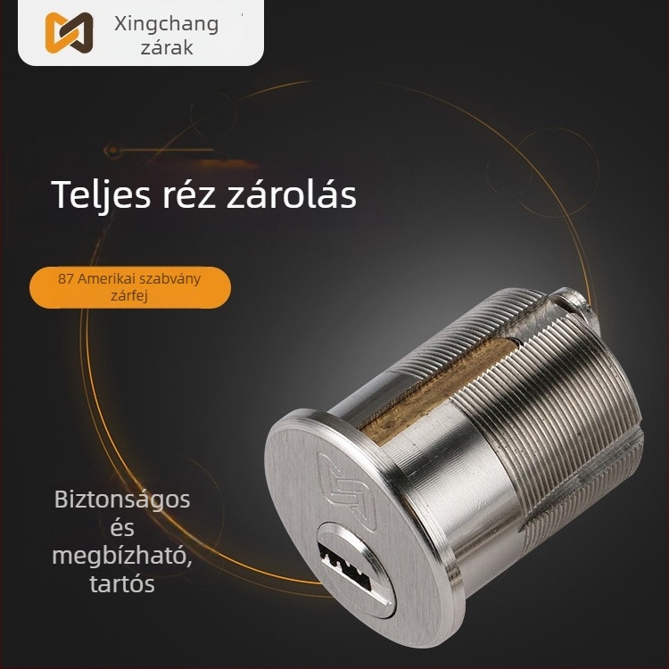 Réz zárhenger, modell 87, tömeg 0,45 kg, ajtókhoz, márka Xingchang Lock Industry