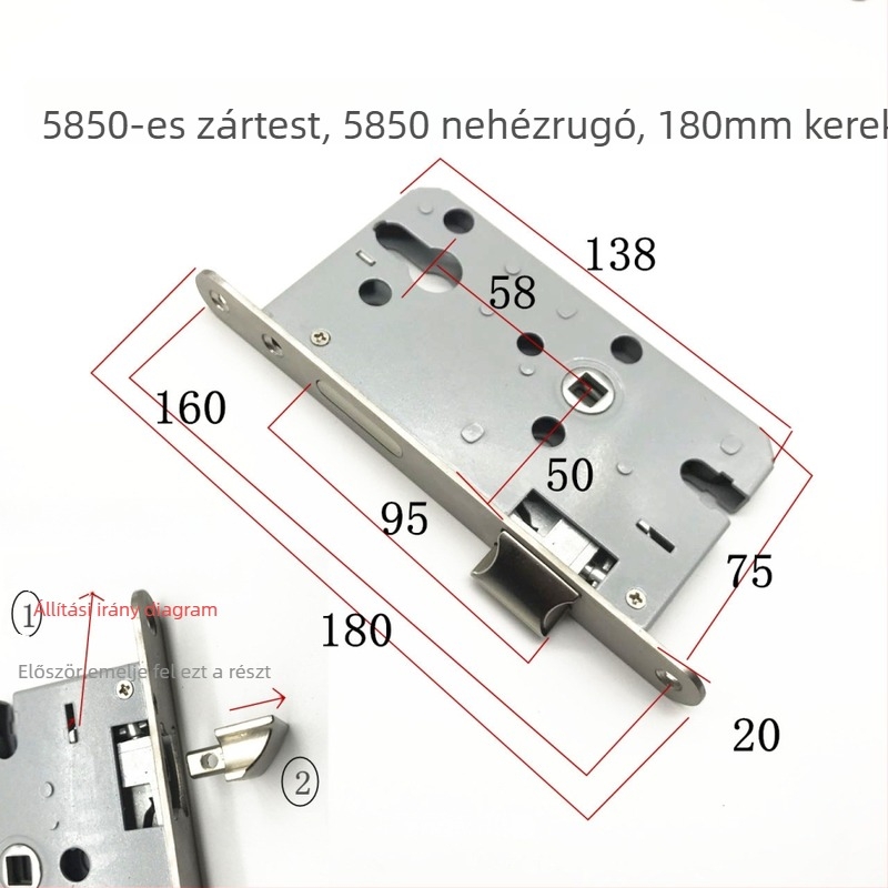 58 zártest, 5850 körfejű, 180 mm, rozsdamentes acél, nehéz rugó, mechanikus szétválasztott zártest
