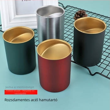 Autó hamutartó fedővel, rozsdamentes acélból, márka Creative, testreszabható logóval (Anyag: rozsdamentes acél; Logó nyomtatás: igen; Testreszabás: igen; Csomagolás: 100 db)