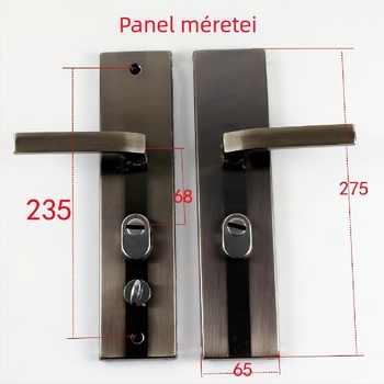 Otthoni bejárati ajtóhoz készült lopás elleni kilincs, univerzális panel kilincs, fekete-arany színű zár a bejárathoz