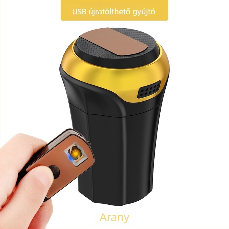 Fém autó hamutál, Y265 modell, 270 g, illeszkedik a legtöbb pohártartóhoz, lakkozott felület