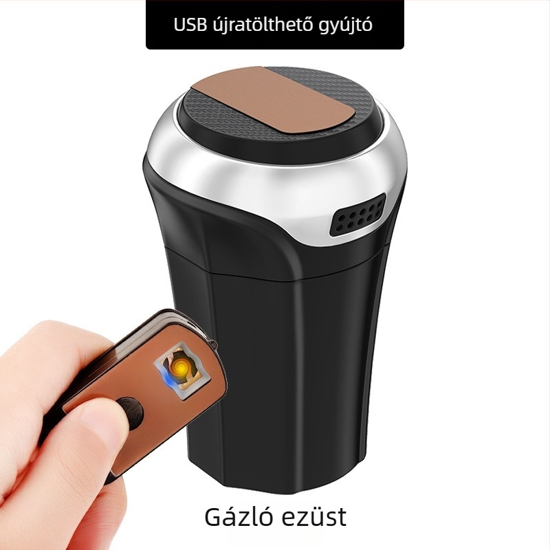 Fém autó hamutál, Y265 modell, 270 g, illeszkedik a legtöbb pohártartóhoz, lakkozott felület