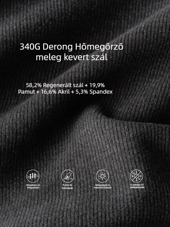 Férfi üzleti stílusú póló félmagas gallérral, vast gyapjúkeverék anyagból, rövid ujjú, karcsú szabásban, ősz-télre.