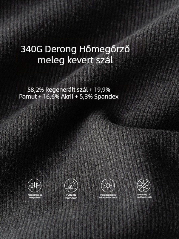 Férfi üzleti stílusú póló félmagas gallérral, vast gyapjúkeverék anyagból, rövid ujjú, karcsú szabásban, ősz-télre.