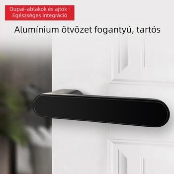 Flower Wood Craftsman alumínium ötvözet ajtózár készlet öko-barát zárfogóval, zártesttel, pánttal és ajtó stopperrel, beltéri faajtókhoz, modern minimál stílus