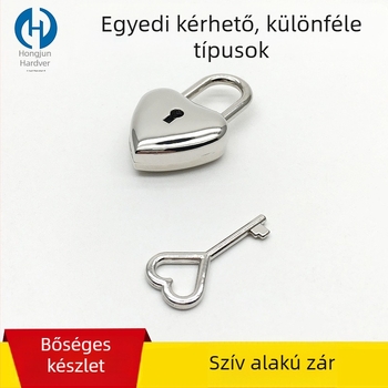 Szív alakú zár, 102-es modell, Hongjun, kifejezetten táskákhoz, poggyászokhoz és irodai kellékekhez