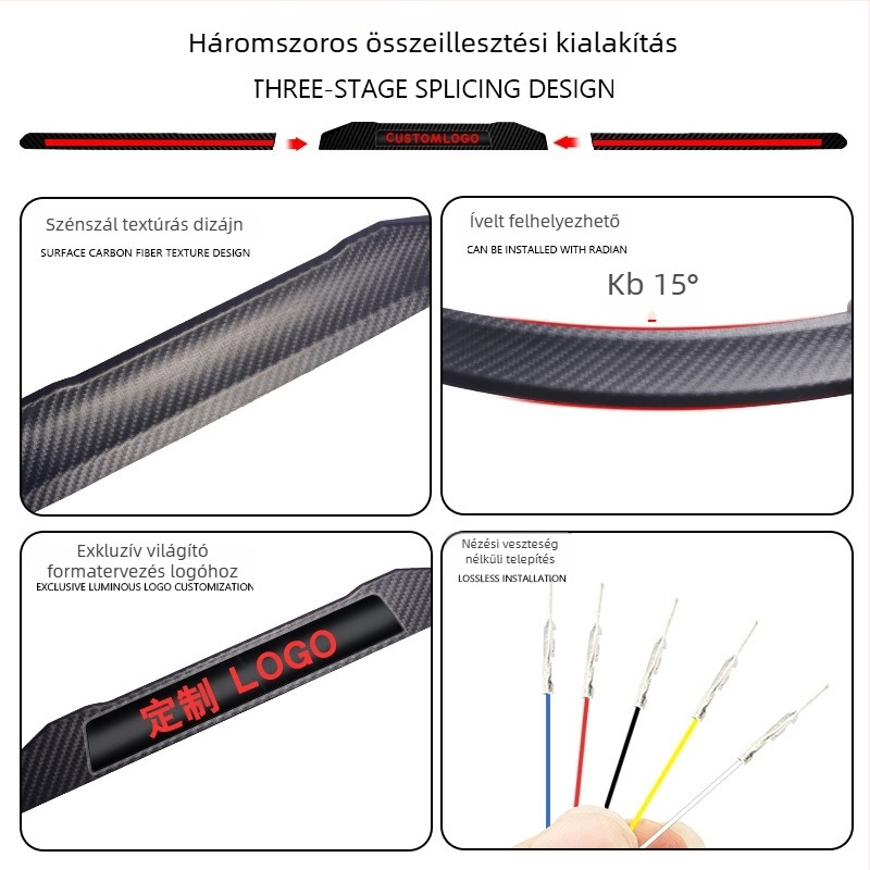 Autó hátsó lámpák – háromszakaszos hátsó szárny világítás LED-del, 12V