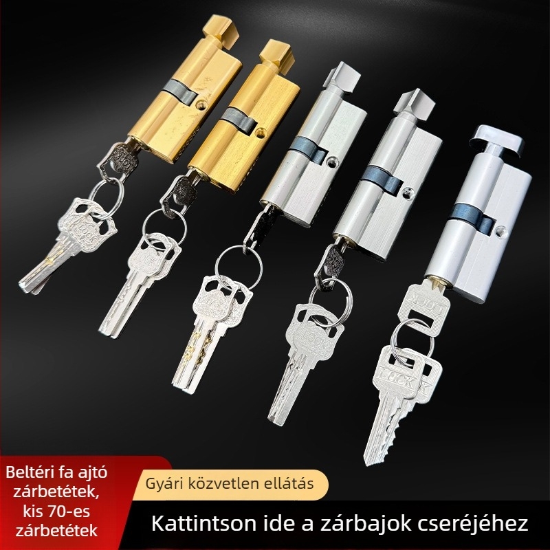 Belső zárókészülék 850201 Nr. 2, alumínium kefés felület, vas, elektromos nyitás, 70 mm, faajtókhoz, kis tök alakú zár