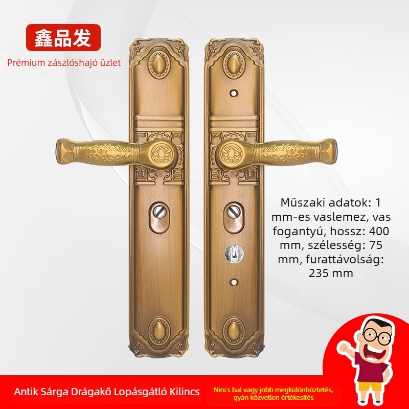 Huanggu Gemstone betörés elleni ajtófogantyú, otthoni univerzális bejárati ajtónyél záró mechanizmussal