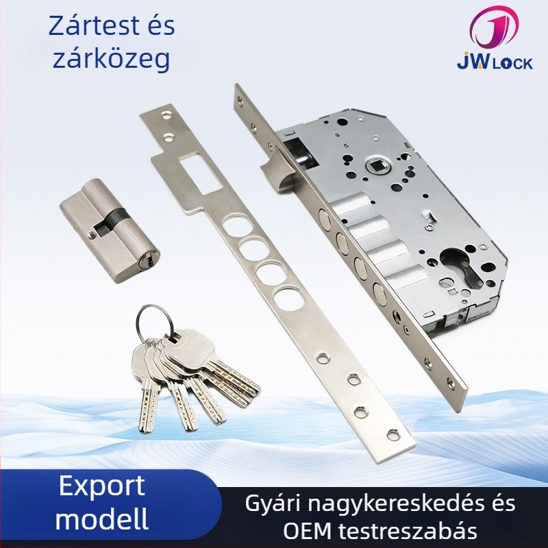 Zártest cilinderes zárhoz, 304 rozsdamentes acélból, modell 8540, biztonsági, irodai és lakásajtókhoz