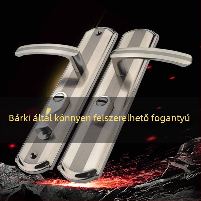 Fire Treasure bejárati ajtó kilincs panelzárhoz – modern, letisztult stílusú biztonsági ajtó kiegészítő, Black Gold modell, anyag vas, középtávolság 68 mm, furatköz 235 mm
